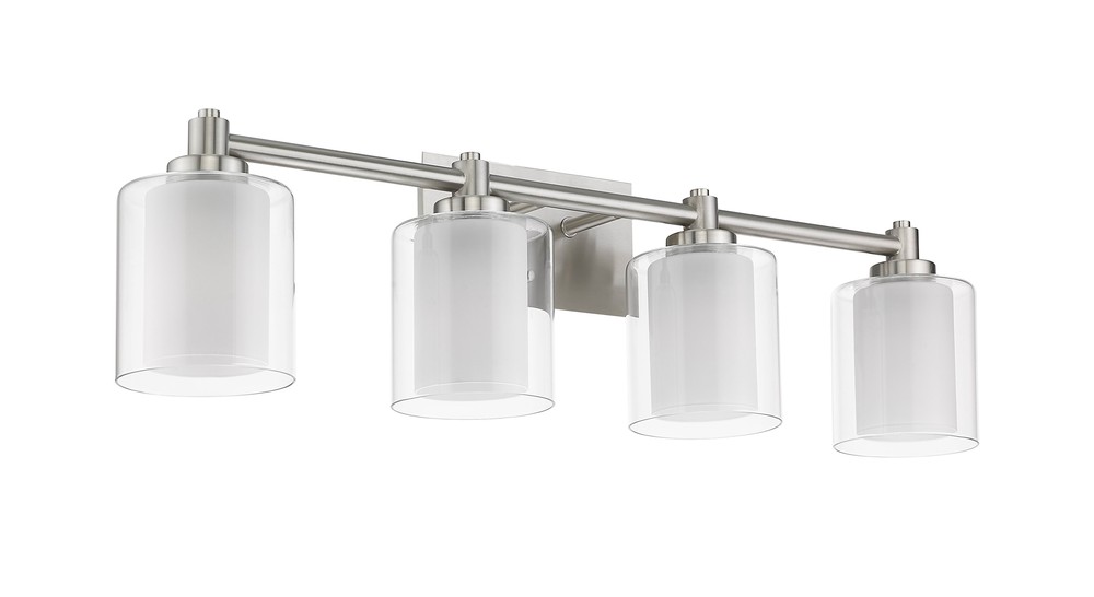 Sonora 4-Light Vanity - NK  Clear & White Glass